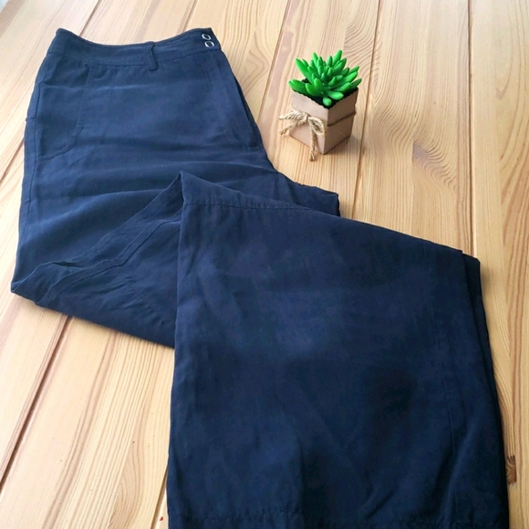Sigrid Olsen navy blue 💙 washable silky pants 👖 - Picture 1 of 6